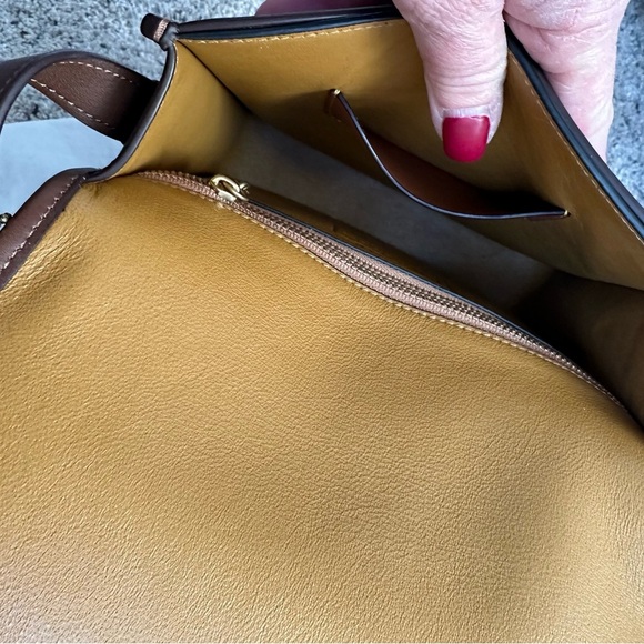 COACH DARK SADDLE 1941 TURNLOCK FLAP / COMPACT POUCH BAG - Picture 13 of 16